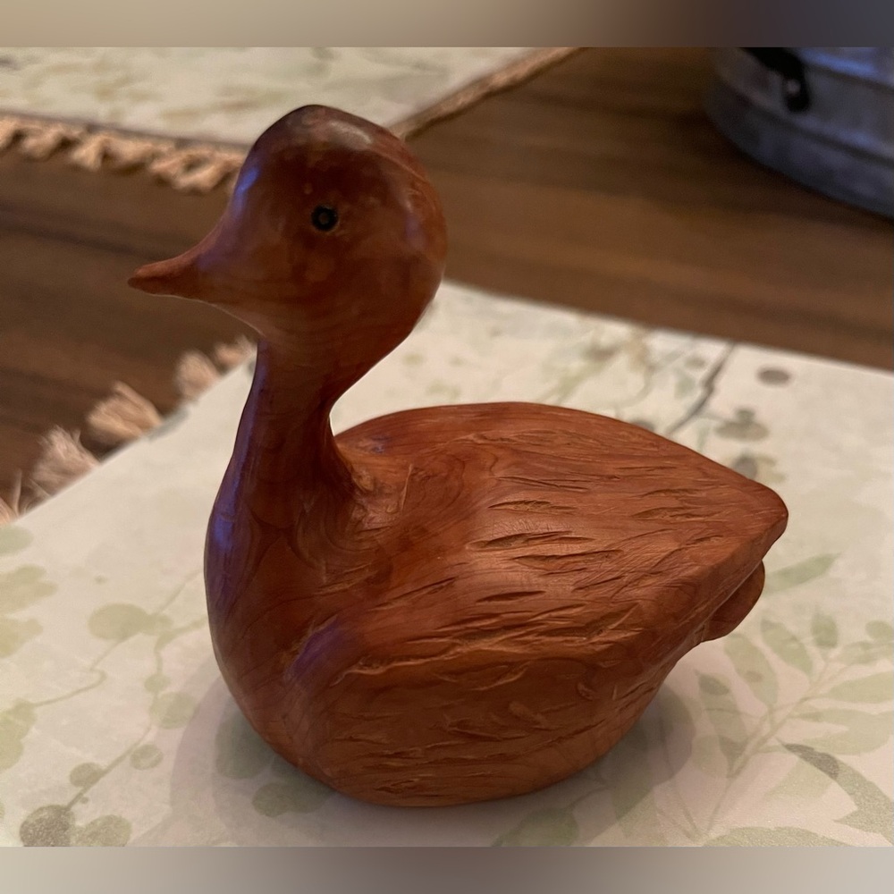 Vintage Small Wood Duck Signed T.W.W.